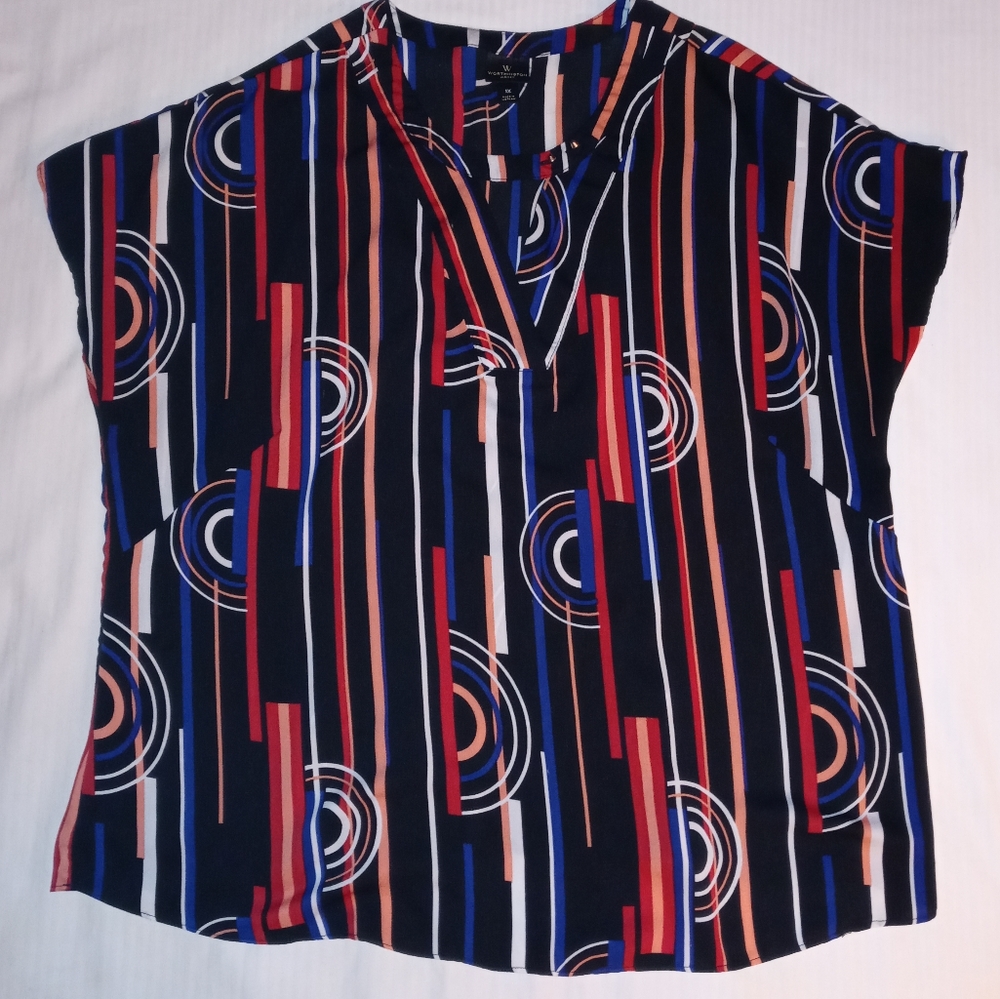 Worthington Woman sz 1x Short Sleeve V neck shirt